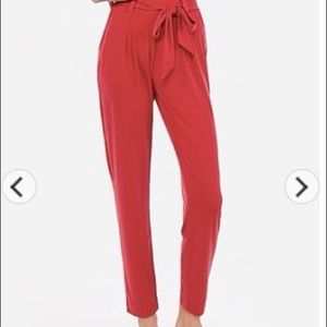 Express Red Knit Sash Pants